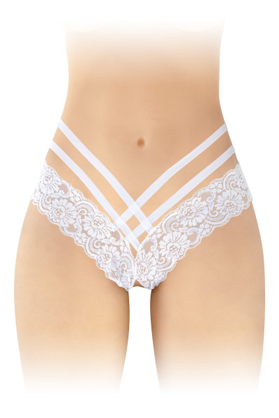 Tanga ouvert dentelle et ornements