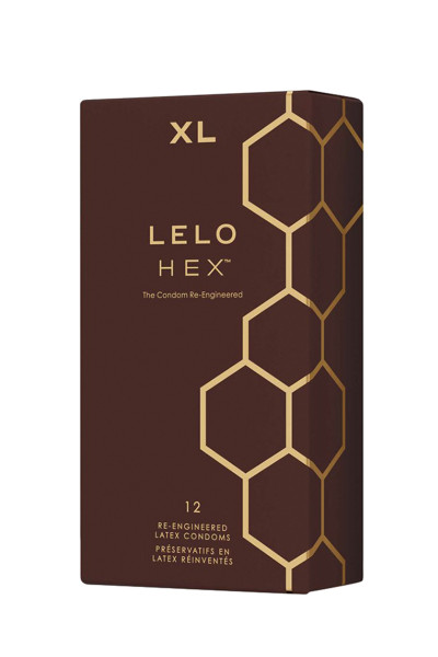 12 préservatifs XL en latex lubrifiés HEX