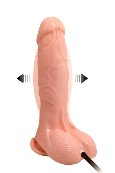 Gode ventouse gonflable avec testicules 19cm